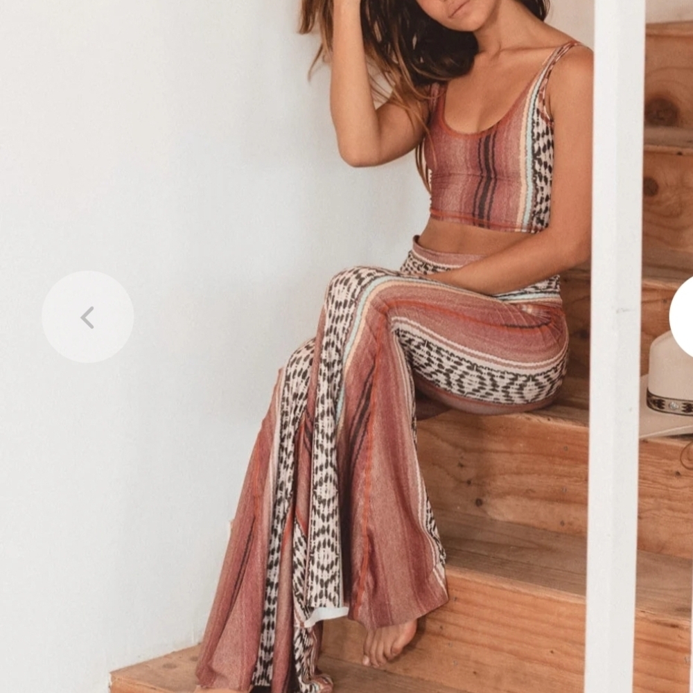 Teeki Multicolor Patterned Flare Pants - image 1